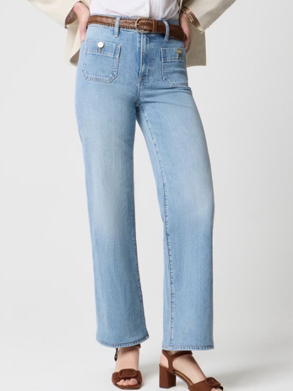 J. Crew Light Slim Wide Leg Sailor Style Jeans Size 30